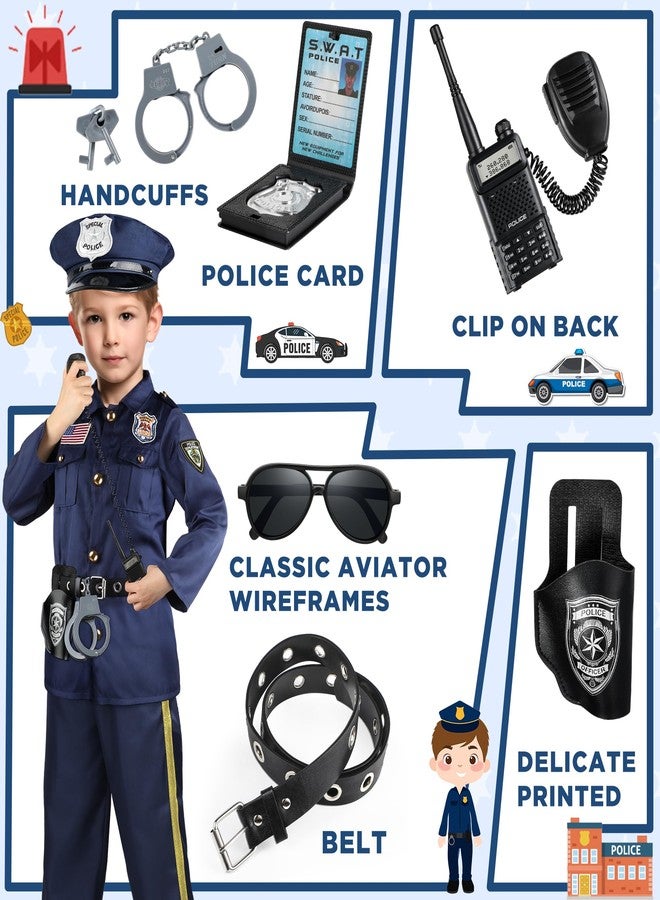 Joycover Police Officer Costume for Kids, Cop Costume Outfit Set with Toy Accessories, Halloween Costumes for Boys - Image 4